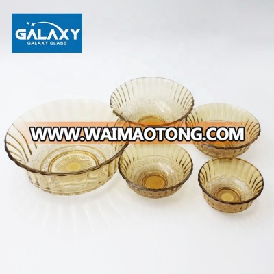 glass fruit bowl set glass brown color wholesale