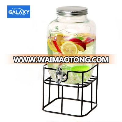 4Lmason glass fruit juice dispenser prices with with Metal Lid and Spigot