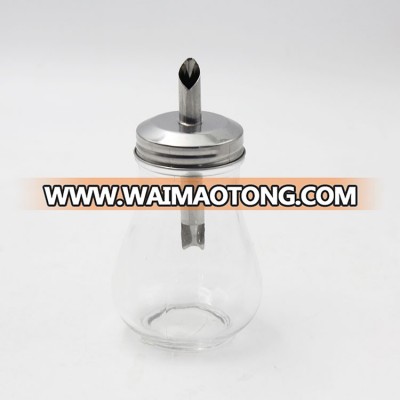 olive oil and vinegar sauce glass bottle with stainless steel lid