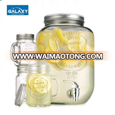 Big 2 gallon glass beverage mason jar dispenser wholesale