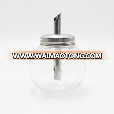 food grade oil glass bottle with stainless steel lid