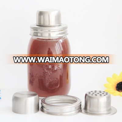 304 stainless steel cocktail shaker set with silicone ring