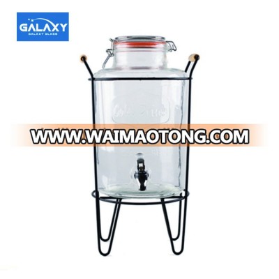 2 Gallon 8L mason glass drink beverage dispenser with ABS tap