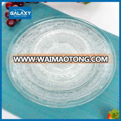 factory manufacture clear colored glass plate galaxy glassware